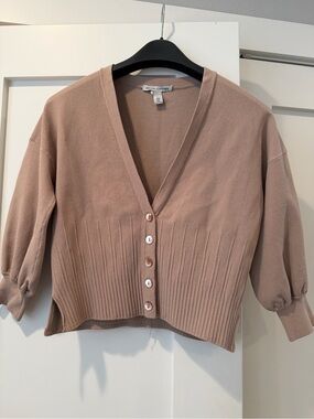 Autumn Cashmere Taupe V-Neck Button Cardigan